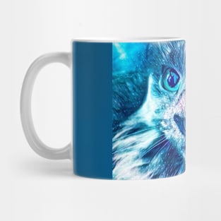 Gray Cat in a light of Fantasy Mug